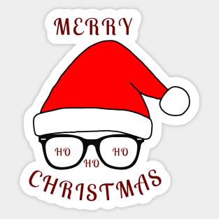 Merry Christmas ho ho ho - santa hat Sticker